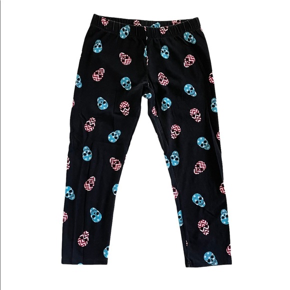 No Boundaries American Skull Black Faded Low Rise Capri Leggings Juniors Small - Picture 1 of 15